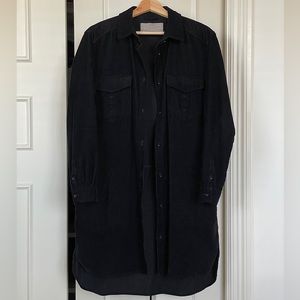 Zara Long Black Corduroy Shacket / Overshirt